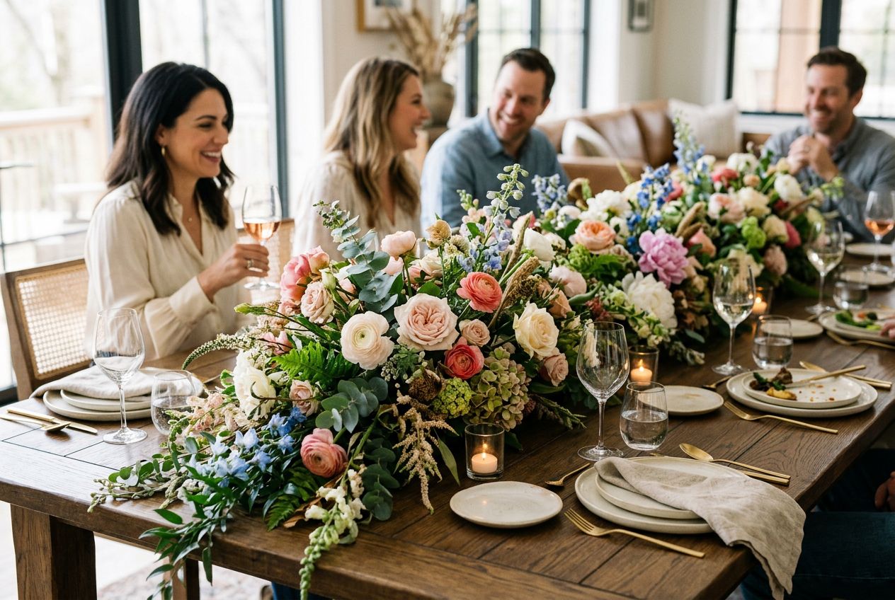 Art floral centre de table allongé : le secret des belles tables