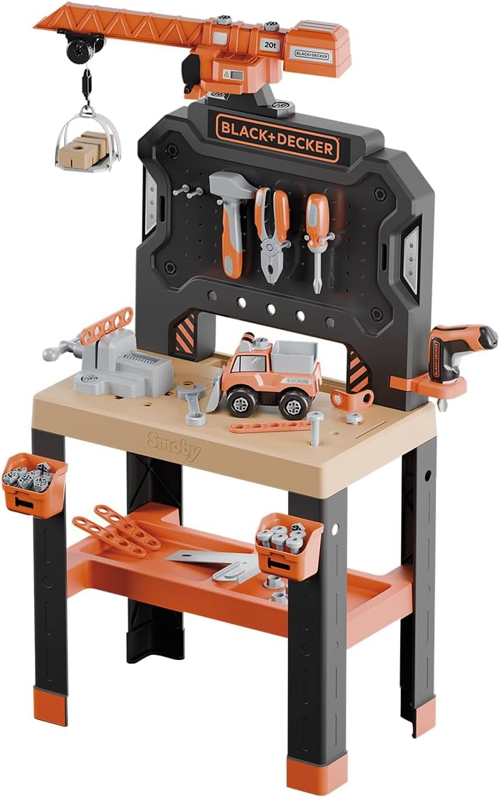 Smoby - Black+Decker - Etabli Bricolo Builder - 87 Accessoires - Matière Recyclée