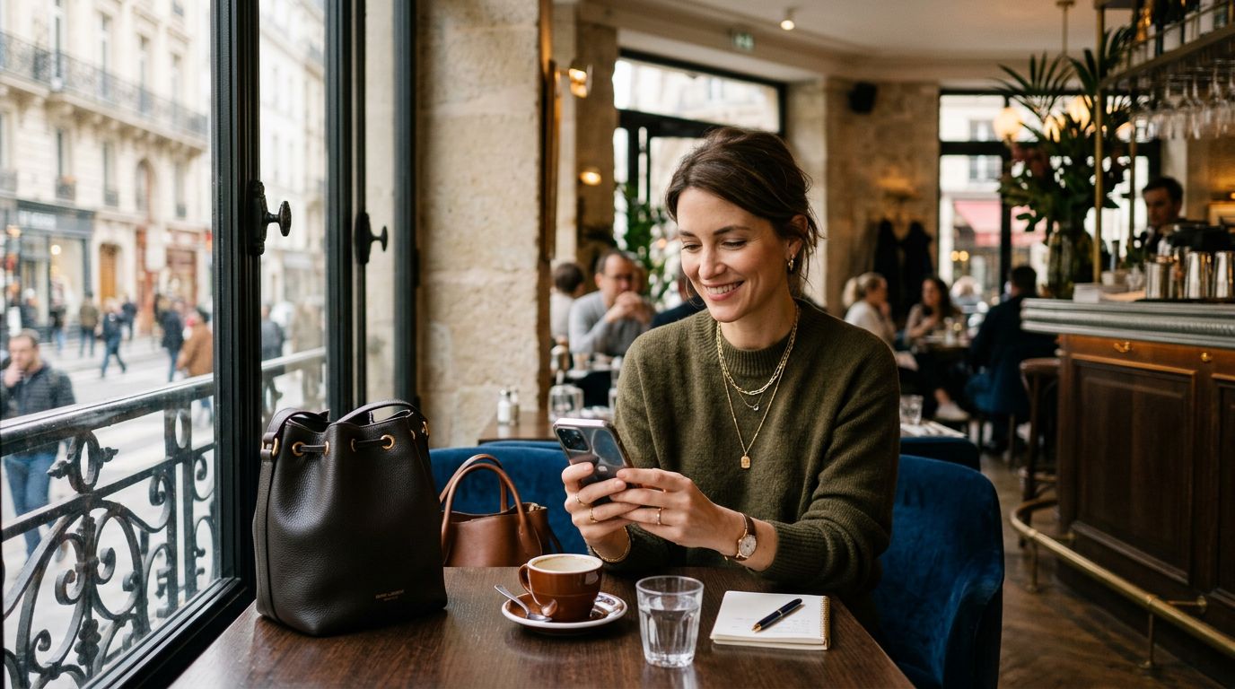 Couple se rencontrant pour la première fois dans un café après une rencontre en ligne