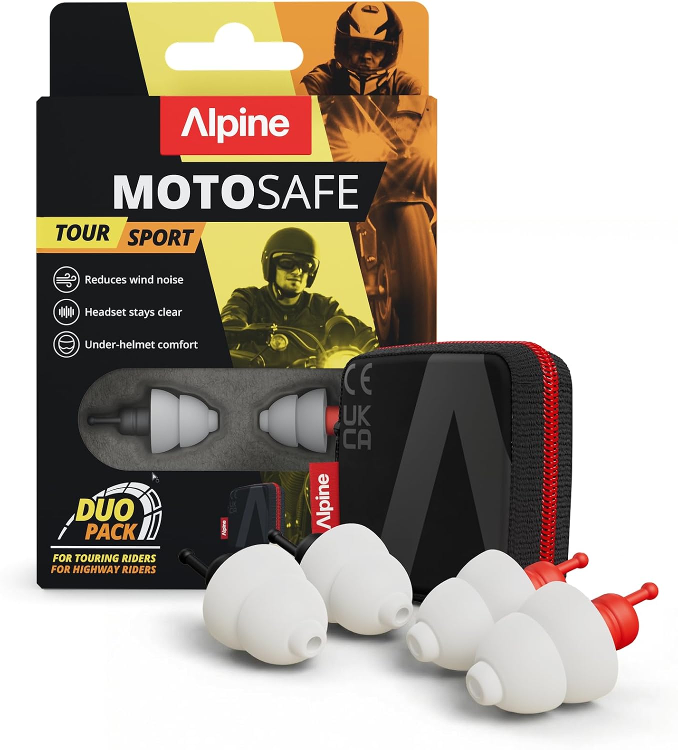 Pack de bouchons d’oreilles moto Alpine MotoSafe Duo