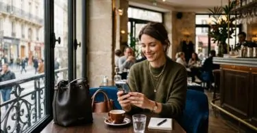 Couple se rencontrant pour la première fois dans un café après une rencontre en ligne