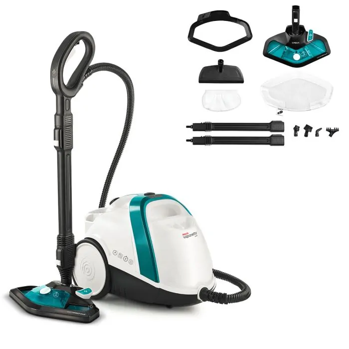 Nettoyeur vapeur Polti Vaporetto Smart 100_T avec flexible et brosse de sol